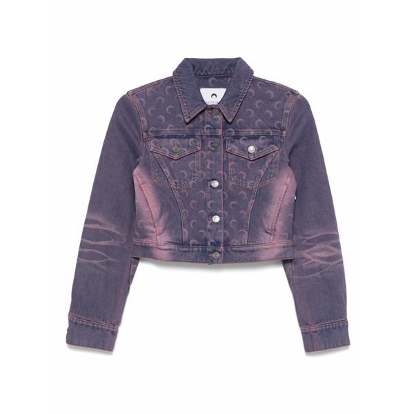 米国海兵隊員 独居室 レディース 上衣＆上衣 アウター Moon laser denim jacket Purple