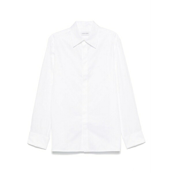 米国海兵隊員 独居室 メンズ プルオーバー トップス Moon-jacquard poplin shirt White