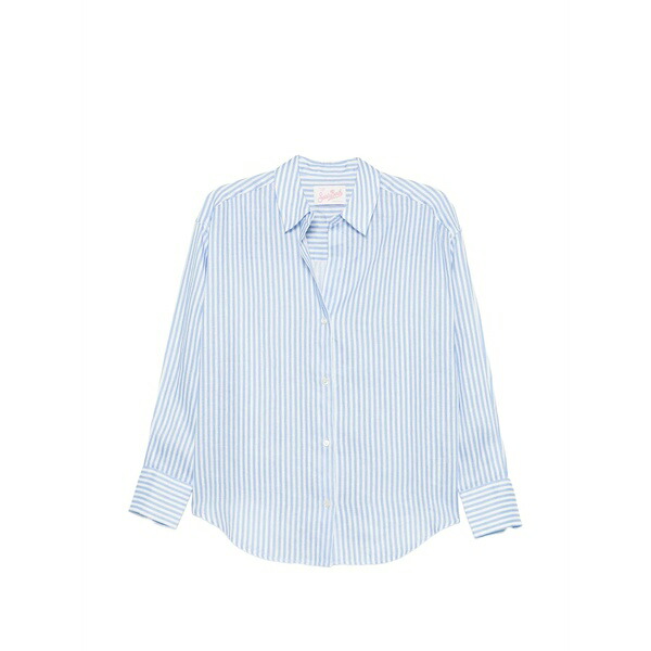 エムシーツーセイントバース レディース ティーシャツ トップス Cristal striped shirt Blue