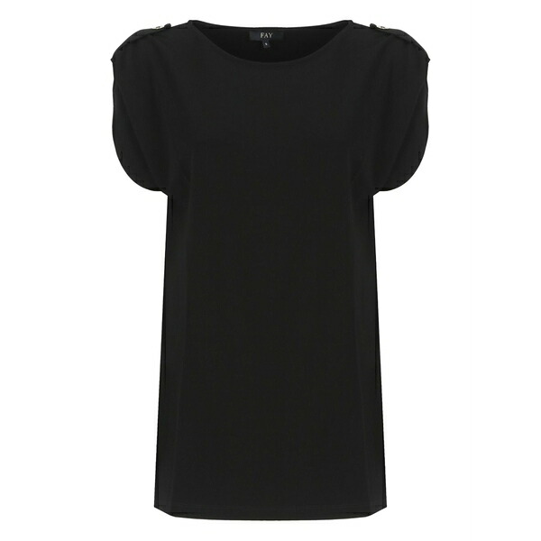 フェイ レディース プルオーバー トップス Round-neck t-shirt  Black