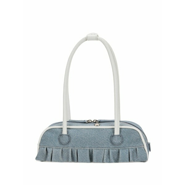マージ シャー白木 レディース ショルダーバッグ 御徒面子 X peanuts ruffled boston shoulder bag Blue