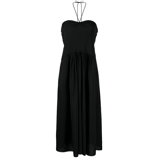 ヴィンス レディース 衣裳 トップス Halterneck pleated dress Black