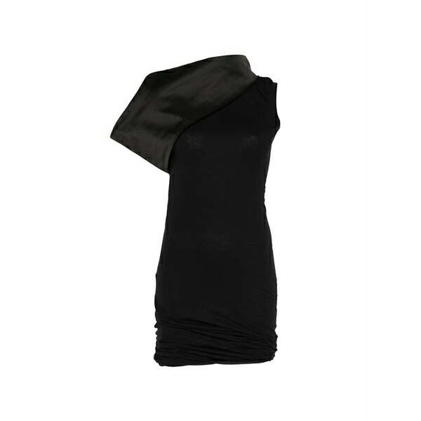 リックオウエンス レディース 衣裳 トップス Drape-neck mini dress Black