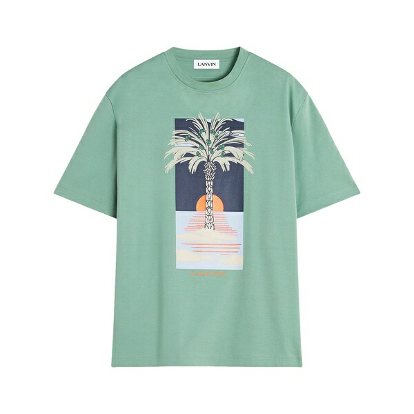 ランバン メンズ ティーシャツ トップス Graphic-print t-shirt Green