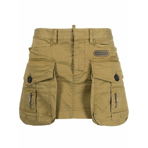 ディースクエアード レディース スコート ボトムス Cargo-pocket cotton miniskirt Green