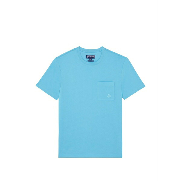 ヴィルブレクイン メンズ ティーシャツ トップス Chest-pocket embroidered t-shirt Blue