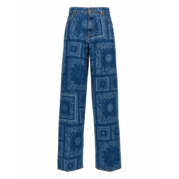 ロベルトカヴァリ レディース ジーンズズボン下 ボトムス Wide-leg jeans Blue