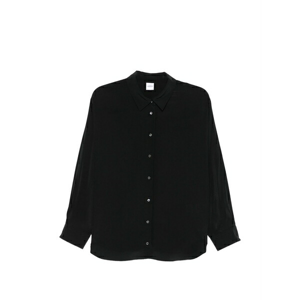 アスペジ レディース ティーシャツ トップス Button-up shirt Black