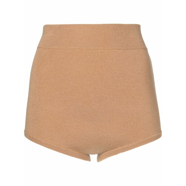カシミヤ はたご屋 優しいこと レディース 心地好いズボン下 ボトムス Felix knitted high-waist shorts  Brown