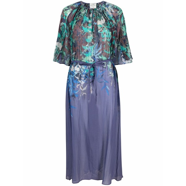 フォルテ フォルテ レディース 衣裳 トップス Floral-print pleated MIDI dress Purple