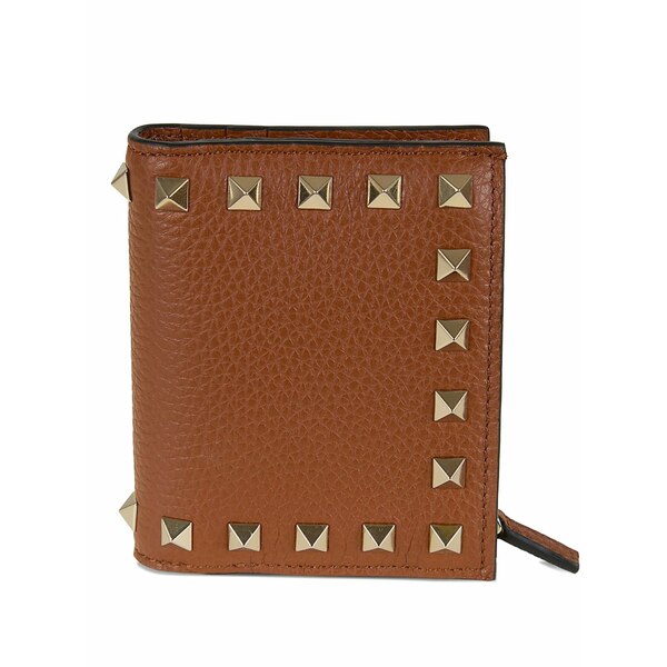 ヴァレンティノ ガラヴァーニ レディース 銭入れ 添え物 Rockstud-embellished wallet Brown