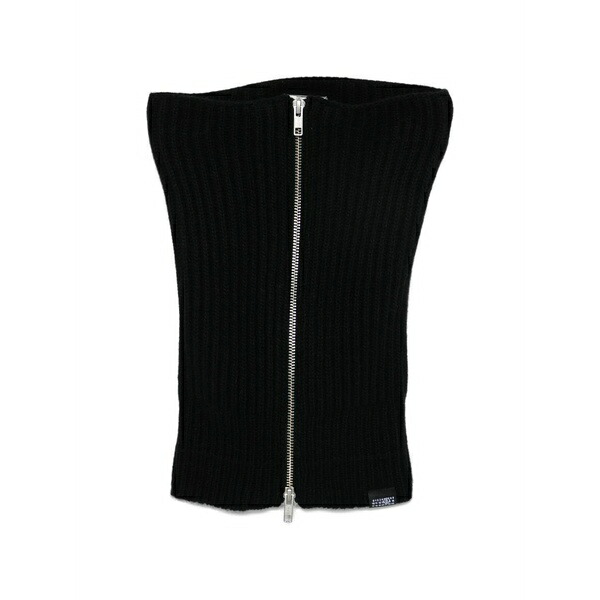 マルタンマルジェラ レディース えり巻き・袈裟・えり巻き 付属物 Ribbed-knit zip-up scarf Black
