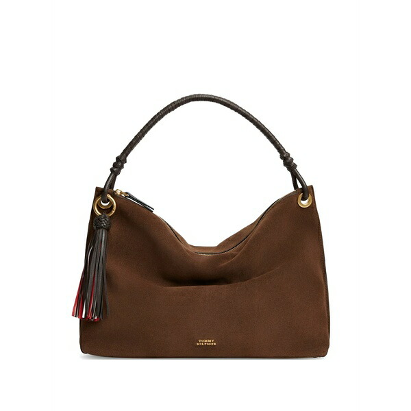 トミー ヒルフィガー レディース ショルダーバッグ 御徒面子 Tassel-detail shoulder bag Brown