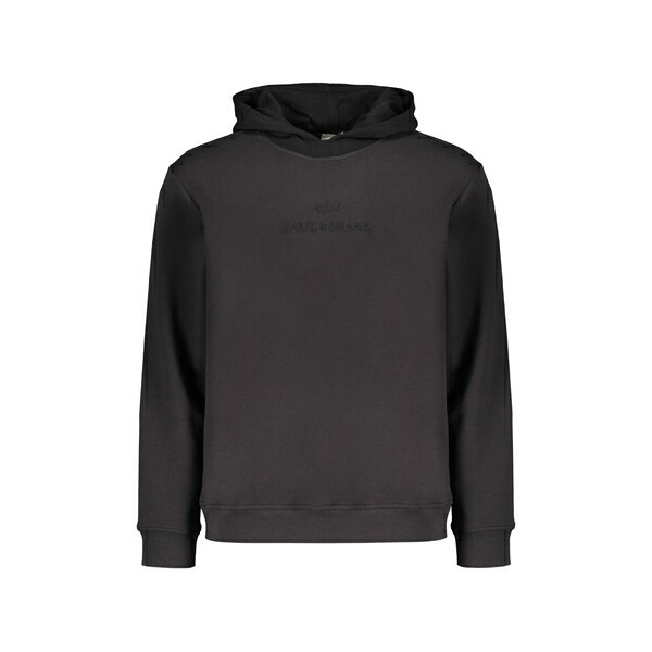ポールアンドシャーク メンズ パーカー・スウェットシャツ アウター Logo-embroidered hoodie Black