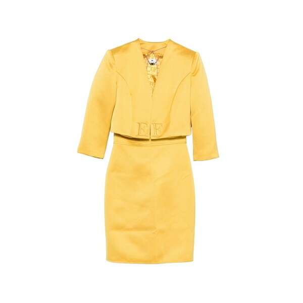 エリザベスフランキ レディース 衣裳 トップス Padded-shoulder mini dress Yellow