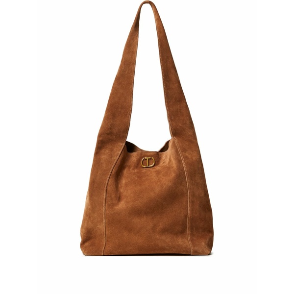 ツイン書き割り レディース トートバッグ 御徒面子 Suede tote bag Brown