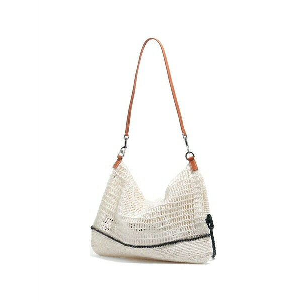 ビンバ イ ローラ レディース ショルダーバッグ 御徒面子 Medium crochet-knit shoulder bag White