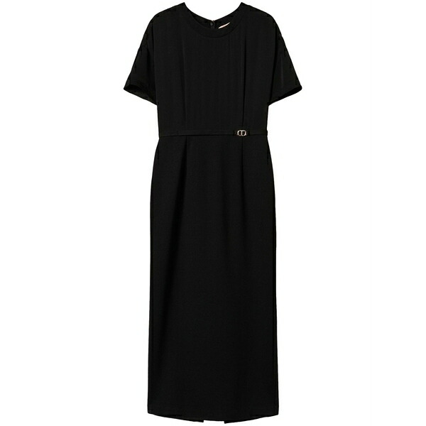 ツイン書き割り レディース 衣裳 トップス Belted dress  Black