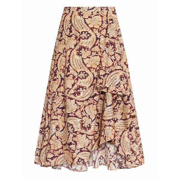 ウラ・ジョンソン レディース スコート ボトムス Floral-print asymmetric skirt Neutrals