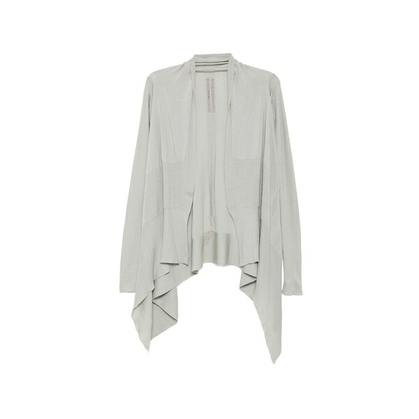リックオウエンス レディース ジレー アウター Draped ribbed-knit cardigan Grey