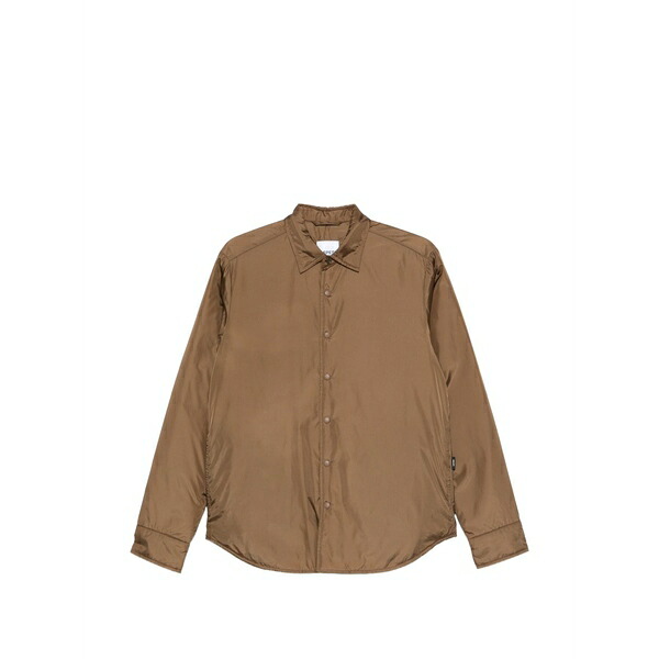 アスペジ メンズ プルオーバー トップス Padded press-stud shirt Brown
