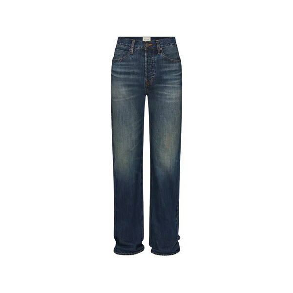 枠組み レディース ジーンズズボン下 ボトムス Faded straight-leg jeans Blue