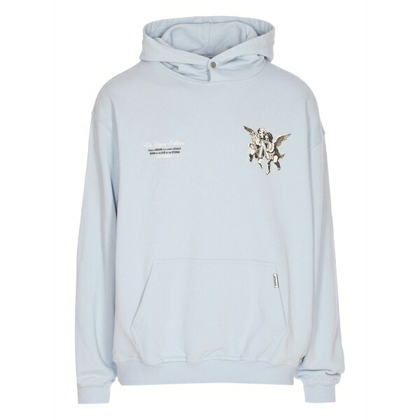 リプレゼント メンズ パーカー・スウェットシャツ アウター Legacy cherubs printed cotton hoodie Blue