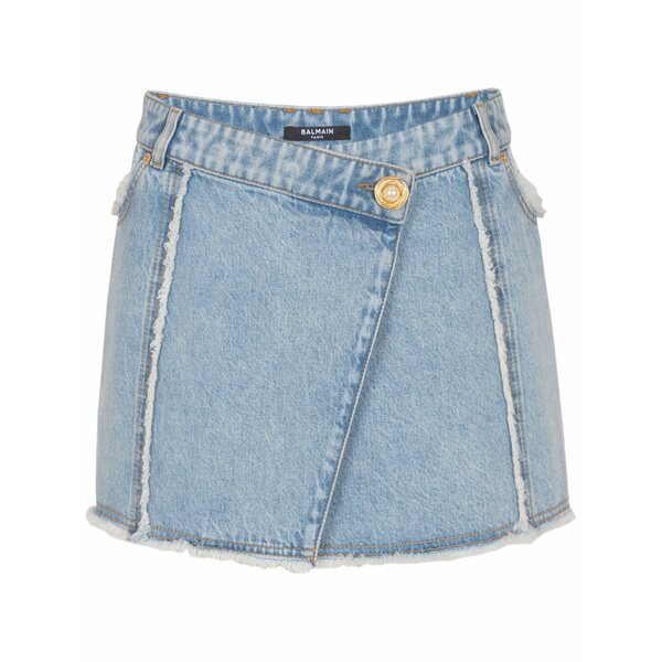 バルマン レディース スコート ボトムス Denim mini skirt Blue