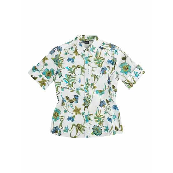 フェイ レディース プルオーバー トップス Short-sleeve floral shirt White
