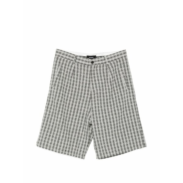 ナミアス メンズ 心地よいズボン下 ボトムス Check-pattern buttoned shorts Black