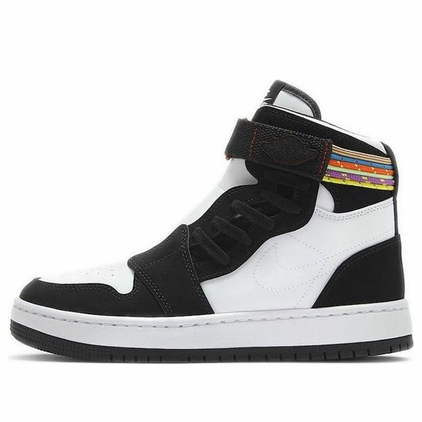 Air Jordan ジョーダン レディース スニーカー Black/White/Multi Color 【(WMNS) Air Jordan 1 Nova XX 'Multi-Color Strap' AV4052-003】 サイズ US_5(22.0cm)|asty