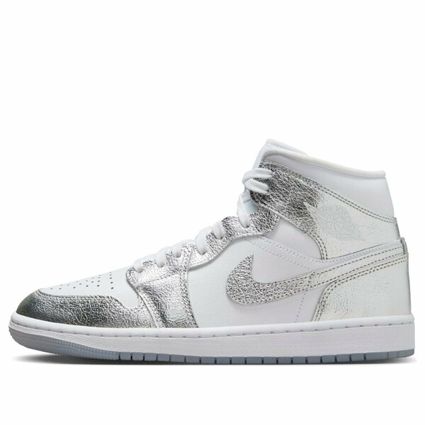 Air Jordan ジョーダン レディース スニーカー White/Wolf Grey/Metallic Silver 【(WMNS) Air Jordan 1 Mid SE \u0027Metallic Silver\u0027 FN5031-100】  大いさ US_5.5(22.5糎) レディース靴-スニーカー