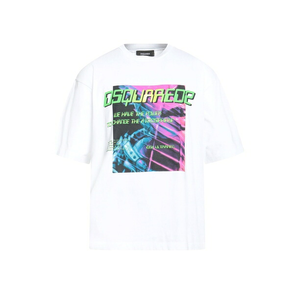 【送料無料】 ディースクエアード メンズ Tシャツ トップス T-shirts White｜asty