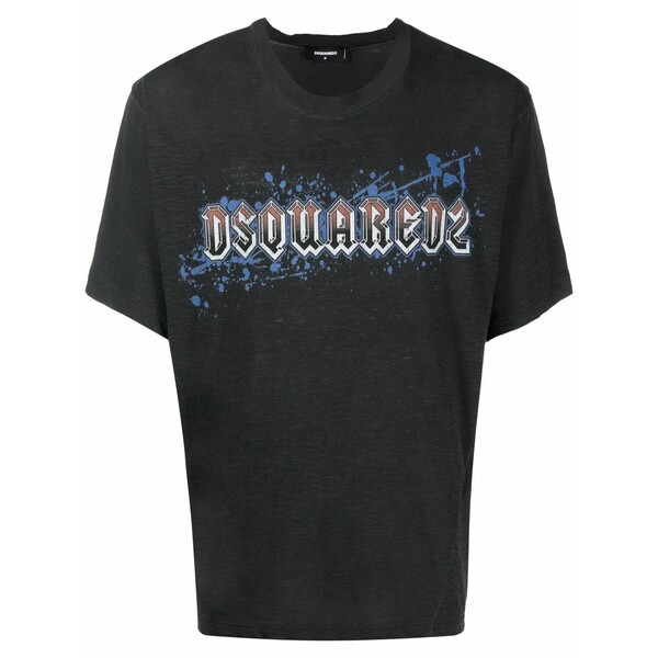 ディースクエアード メンズ Tシャツ トップス Logo crew-neck t-shirt Grey｜asty