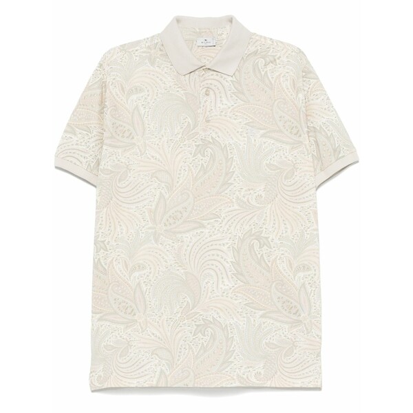 エトロ メンズ ポロシャツ トップス Paisley-print polo shirt Neutrals|asty