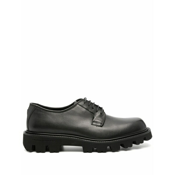 フラテッリ ロセッティ メンズ 御召しものシューズ シューズ Logo-plaque leather derby shoes Black