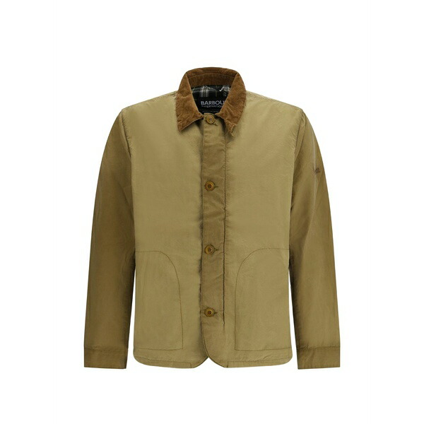 バブアー メンズ ジャケット&ブルゾン アウター Troon corduroy-collar cotton jacket Green|asty