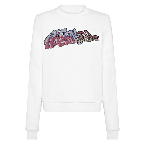フィリッププレイン レディース ニット&セーター アウター Bombing graffiti sweatshirt White｜asty