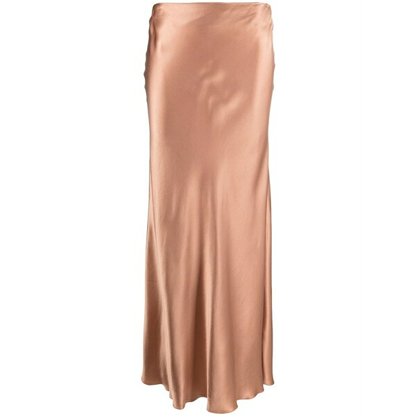 フォルテ フォルテ レディース スカート ボトムス High-waisted satin straight skirt Orange|asty