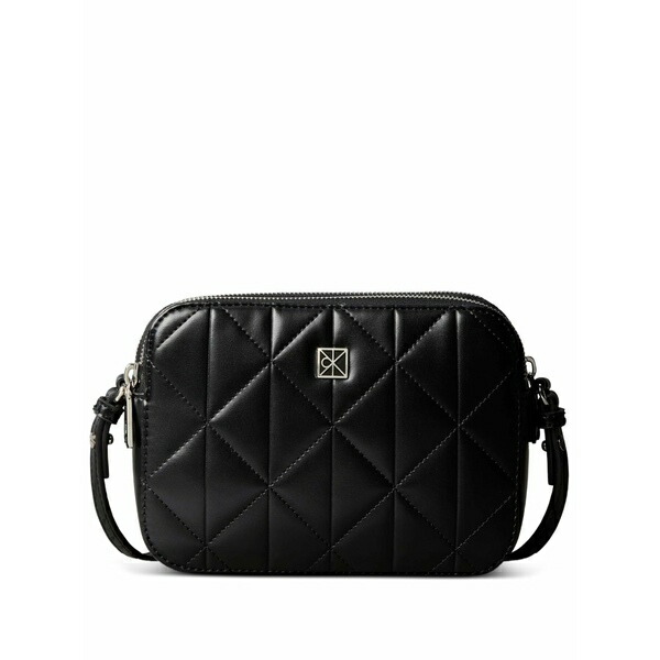 カルバンクライン レディース ショルダーバッグ 御徒面子 Double-zip quilted shoulder bag Black
