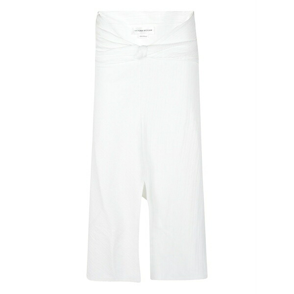 ヴィクトリア ベッカム レディース スカート ボトムス Twisted-detail midi skirt White|asty