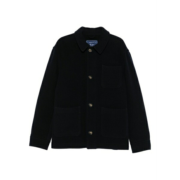 ガント メンズ ジャケット＆ブルゾン アウター Wool shirt jacket Blue｜asty
