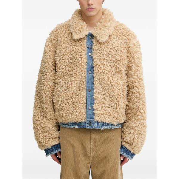 デイリー・ペーパー メンズ ジャケット＆ブルゾン アウター Reversible faux-fur jacket Blue｜asty