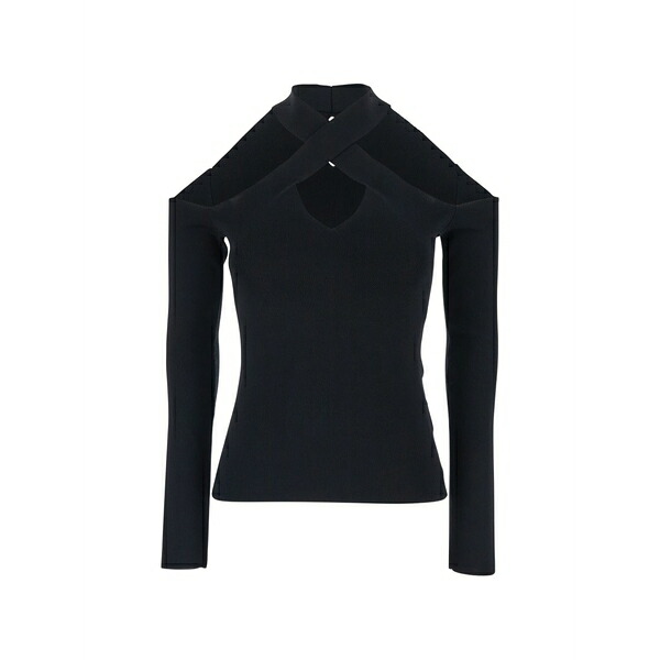 フェデリカ・トシ レディース 編み物\u0026スウェーター アウター Cross-shoulder knitwear Black