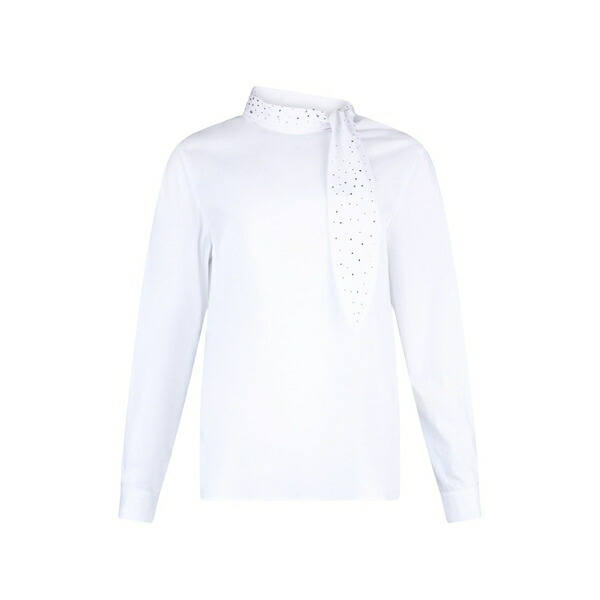 リュージョー レディース シャツ トップス Bow-detail blouse White｜asty
