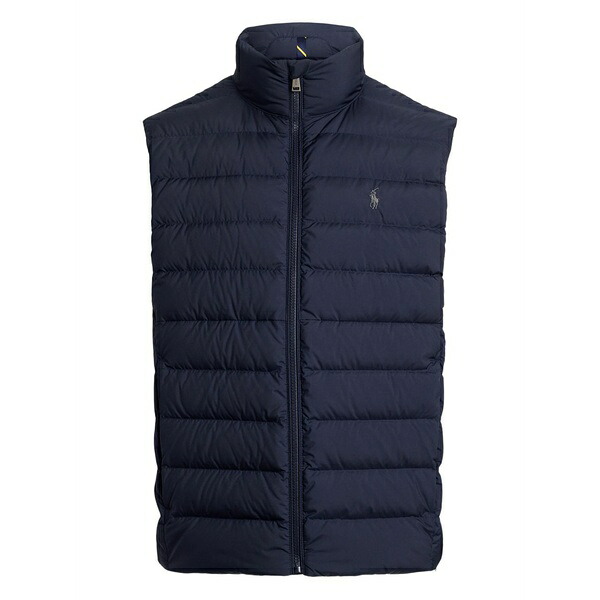 ラルフローレン メンズ 厚地の外套 アウター Padded sleeveless gilet Blue