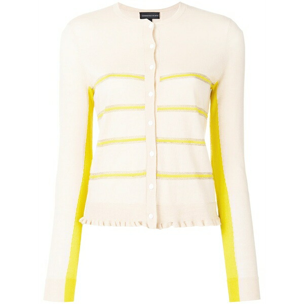 カシミア イン ラブ レディース カーディガン アウター Capucine cropped striped cardigan Neutrals｜asty