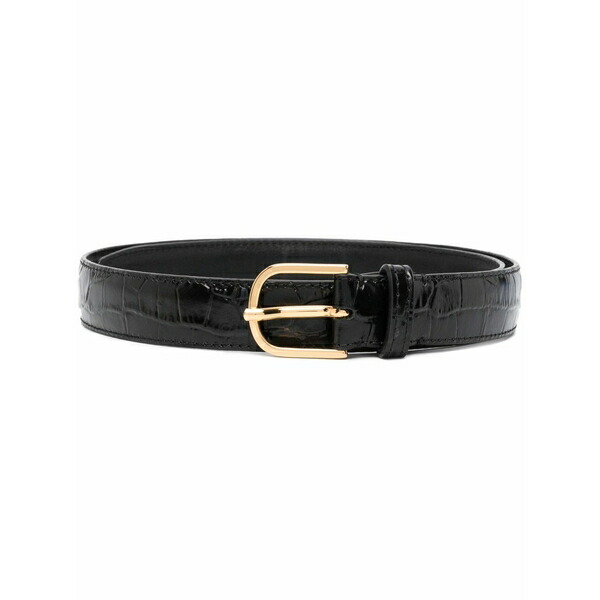 トーテム レディース ベルト アクセサリー Crocodile-effect leather belt Black｜asty