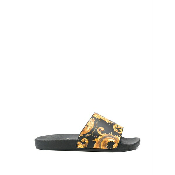 ベルサーチ レディース サンダル シューズ Baroque-print slides Black