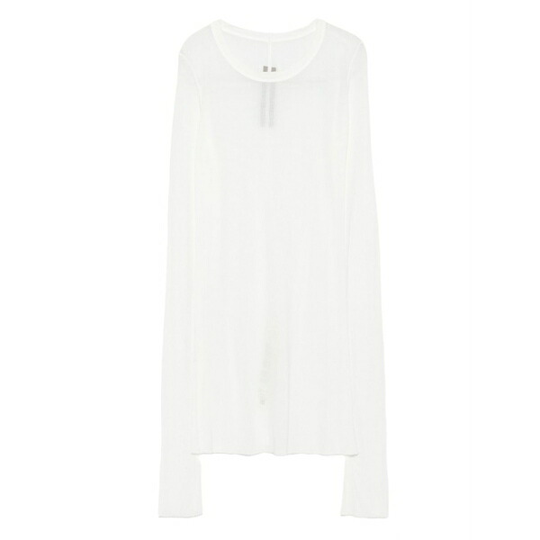 リックオウエンス レディース ティーシャツ トップス Long-sleeve ribbed top White トップス-Tシャツ・カットソー-レディースファッション